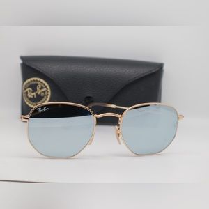 Ray-Ban RB3548N 001/30 51-21 Hexagonal Sunglasses - Gold/Silver